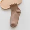 Meias de cano médio para mulheres, meias de algodão de cor sólida para outono e inverno, com design Melard, apresentando acabamento canelado, perfeitas para combinar com sandálias Birkenstock, modernas e versáteis