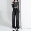 Jeans de Cintura Alta Wide Leg para Mulheres 2025 Outono Tendência Versátil Novo Primavera e Outono Solto Petite Estreito Reto Calças