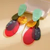Pendientes Colgantes Geométricos de Acrílico con Degradado Transfronterizos Europeos y Americanos con una Vibración Única de Dopamina, Pendientes de Alta Gama para Mujer