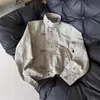 Chaqueta de Solapa Desestructurada con Hebilla de Avión Desgastada para Hombres y Mujeres, Chaqueta Corta de Trabajo Retro Americana de Primavera, Traje de Vuelo de Marca de Moda