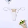 Tanga Sexy de Doble Capa con Tirantes Finos y Bordado de Mariposa, Bikini de Cintura Baja Ropa Interior para Mujer, T-Back, Transfronterizo Delgado y Ajustado