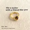 Anillo Ovalado Vintage de Piedra Ojo de Tigre Personalizado Nicho Lujo Ligero Anillo para el Dedo de Moda Elegante Alto Sentido Anillo Abierto