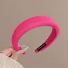 Diadema Francesa Retro con Cabeza de Esponja Corona Alta Borde Ancho Simple Color Sólido Accesorio para el Cabello de Celebridad de Internet de Gama Alta