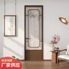 Puerta de Baño con Puerta de Vidrio Sombra de Bambú Retro de Ensueño, Puerta Plana de Aleación de Titanio y Magnesio con Estética de la Dinastía Song, Puerta de Inodoro de Nuevo Estilo Chino