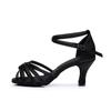 Zapatos de Baile Profesionales al por Mayor Amazon Especial Tacones Altos Mujer Suela Suave Zapatos de Baile Latino Zapatos de Satén para Baile Cuadrado Zapatos Modernos