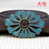 60662 Cobre Estilo Antiguo Joyería DIY Hecho a Mano Cloisonné Pasador Corona de Pelo Material Accesorios 36*50mm Hoja de Loto