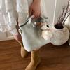 Bolsa Cesta de Legumes da Moda 2025 Nova Simples Elegante Bolsa Balde Elegante Retro Grande Capacidade Ombro Único Transversal