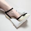 Tacones Altos de Punta Estilo Francés con Lazo para Mujer Verano 2025 Nuevo Estilo Sandalias de Punta con Correa de Hebilla
