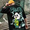 Camiseta Hip-Hop Urso Solta Manga Curta 2026 Tendência Europeia e Americana Tamanho Grande Masculino Estilo Hong Kong Tamanho Grande Gola Redonda Manga Meia