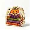 Rincón de Lectura de Halloween Popular de la Biblioteca Estante Adorno Fantasma Leyendo Pequeño Adorno de Madera Decoración de Regalo Festivo