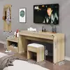 Quarto padrão de hotel, conjunto completo de rack para TV, projetado para quartos de hóspedes, rack de TV simples, adequado para apartamentos e pousadas, mesa retangular longa
