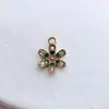 Collar Pulsera Colgante Copo de Nieve Estrella de Cinco Puntas Incrustada con Circonita Color-Preservante Relleno de Oro de 14K Accesorios de Joyería Hechos a Mano para DIY