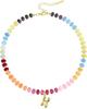 Collar con colgante de letra de 14 quilates para mujer, joya de piedras preciosas de colores, joyería de playa de verano, gran oferta en Amazon