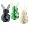 Adornos de Panal de Papel Grueso de Conejo de Pascua Decoraciones de Conejo de Pascua Decoraciones de Guirnalda de Cinta de Pascua