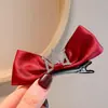 Pinza para el Cabello con Lazo y Corona Tridimensional Infantil, Estilo Coreano, Vino Tinto Princesa, Dulce Accesorio para el Cabello en la Parte Superior de la Cabeza
