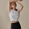 Colete esportivo feminino sem mangas blusa solta roupas de ioga roupa externa corrida pilates treinamento fitness top verão