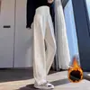 Pantalones de Maternidad Estilo Otoño Invierno Ropa Exterior 2026 Estilo Nuevo Felpa Plus Pantalones Casuales de Pierna Ancha Tallas Grandes Soporte Abdominal Deportivos Pantalones Banana