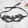 Máscara de cabeza puntiaguda pequeña con forma de encaje para fiesta de graduación, media cara, venda para los ojos, club nocturno, bar, sexting negro