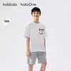 Balabala Ropa Infantil Camiseta de Manga Corta para Niños Niños 2026 Nuevo Verano Talla Mediana y Grande Niños Absorbe la Humedad Secado Rápido Algodón Puro Top