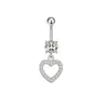 Anillo de Acero Inoxidable con Circonita para Ombligo, Piercing, Tachuela para Ombligo, Colgante de Mariposa, Corazón, Flor, Anillo para Ombligo, Modelo Nuevo Transfronterizo, 8 Piezas