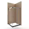 Venta al por mayor del fabricante Panel de partición para ducha de acero inoxidable de apertura diagonal cuadrada ultraestrecha Puerta corrediza de vidrio para baño