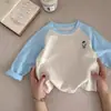 Camiseta de Manga Larga 100% Algodón para Hombres, Mujeres y Niños 2026 Nueva Versátil Bordado para Niños Pequeños y Medianos Prenda Base Primavera Otoño