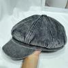 Boina vaquera desgastada lavada retro japonesa, estilo pintor británico versátil, sombrero octogonal, informal, literario, de periódico, para niños