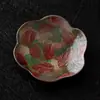 Porta-copos de Cerâmica Floral Sonhador Pintado à Mão para Casa e Escritório, Porta-copos Resistente ao Calor, Bandeja Seca de Chá Estilo Chinês Retrô