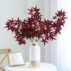 Folha de Bordo Simulada Flor Artificial Galho Decoração Outono Paisagem Externa com Folhas de Bordo Projeto Folhas Artificiais de Bordo Garra de Frango Vermelho
