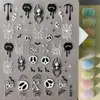 Pegatinas de Arte para Uñas de Calavera de Azúcar de Halloween Calavera del Día de Muertos Mexicano Transfronteriza Pegatinas en Relieve 5D Modelo Sl