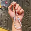 Ins Cadena de Teléfono Móvil Hecha a Mano con Cuentas Llavero Accesorios Cadena DIY Pulsera para Niñas Colgante Colgante Creativo para Mochila