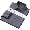 Camisa de Manga Larga de Modal y Lana Merino Elástica de Gama Alta para Hombre, Camisa de Negocios Ajustada, Transpirable, Cómoda, Sin Planchar Ropa para Hombre