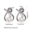 Pinzas para Orejas de Bobina de Mosquito Dulces e Indoloras Estilo Coreano para Mujeres, Pendientes de Moda de Lujo Ligero con Cruz de Zirconia y Perla