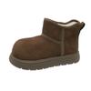 Botas de nieve de cabeza grande zapatos de algodón 2024 nuevo invierno forrado de vellón engrosado noreste exterior suela gruesa antideslizante cálido botas cortas