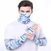 Máscara de Seda de Gelo para Homens, Protetor de Pescoço com Proteção UV, Cobertura de Pescoço com Proteção Solar para Homens, Lenço de Cabeça Fino, Conjunto de Manga de Gelo para Ciclismo e Pesca