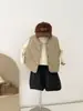 Vale do Vento 2026 Inverno Novo Estilo Coreano Look em Camadas Colete de Algodão Reversível Infantil Colete Estiloso Versátil para Meninos