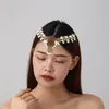 Acessório de Cabeça Fashion Retrô de Personalidade de Nicho Europeu e Americano Boêmio com Strass Acessórios de Cabelo Estilo Étnico Temperamento Corrente de Testa com Franjas