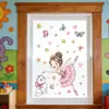 Pegatina de Ventana para Gato Bailarina Rosa D23149 para Decoración de Puerta de Vidrio de Ventana, Pegatina Estática para Vidrio, Visible por Ambos Lados