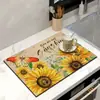Tapete Absorvente Secagem Rápida para Máquina de Café de Lama de Diatomáceas de Outono Tapete Drenante para Bancada de Cozinha Tapete de Isolamento Térmico para Mesa de Jantar Venda por Atacado