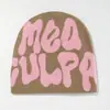 Chapéu Militar Transfronteiriço Europeu e Americano Moda Meaculpa Versátil Tendência Outono e Inverno Popular Hip-Hop Chapéu de Tricô Jacquard com Letra
