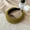 Faixa de Cabeça de Pelúcia Tricotada de Aba Larga para Outono e Inverno para Mulheres, Faixa de Cabeça de Coroa Alta para Lavar o Rosto, Novo Acessório de Cabelo da Moda 2025