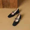 Zapatos de gamuza para mujer de caña baja, nuevos 2025, punta cuadrada, tacón grueso, tacón medio, códigos de talla 31-43, zapatos de comercio exterior transfronterizo