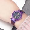 Venta al por mayor de fábrica trémolo más vendido con cielo estrellado moda retro cielo estrellado malla ferromagnética correa reloj estudiante femenina coreana