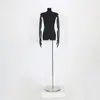 Maniquí de Medio Cuerpo Negro Plano para Mujer, Exhibidor de Ropa, Maniquí para Vestido de Novia, Soporte de Exhibición