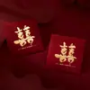 Mini sobres rojos para el bloqueo de puerta de boda y la recepción de la novia, bolsas de regalo de boda de alta gama con personajes felices, colección completa de artículos para bodas