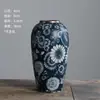 Conjunto de Vasos Cerâmicos Pequenos Estilo Chinês Novo de Jingdezhen, Arranjo Moderno e Simples para Flores Secas, Decoração de Bancada para Casa