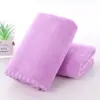 Toalha Lisa de Cor Sólida em Malha de Trama de Fleece Coral para Lavar o Rosto, Toalha Lisa Macia Absorvente para Uso Doméstico, Toalha de Banho, Toalha para Secar Cabelo Atacado