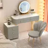 Tocador de Madera Maciza Dormitorio Moderno Simple Tocador de Pizarra Gabinete de Almacenamiento Espejo de Maquillaje Integrado Belleza y Elegante