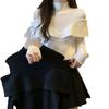 Cuidado Ropa de Punto Off-Shoulder para Mujer Primavera 2025 Nuevo Diseño Retro Francés Tejido Elegante Ajustado de Manga Larga