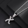 Colgante con letras de hip-hop transfronterizas europeas y americanas, conjunto de cobre, collar de circón, joyería con personalidad, diseño de nicho, colgante para hombre